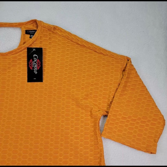 Cocomo NWT Yellow Textured Crewneck Dolman Sleeve Blouse Womens Top Plus… - Picture 2 of 9